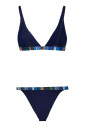 bikini-triangle-bleu-uni-pour-femmes-avec-bordure-rayee-multicolore