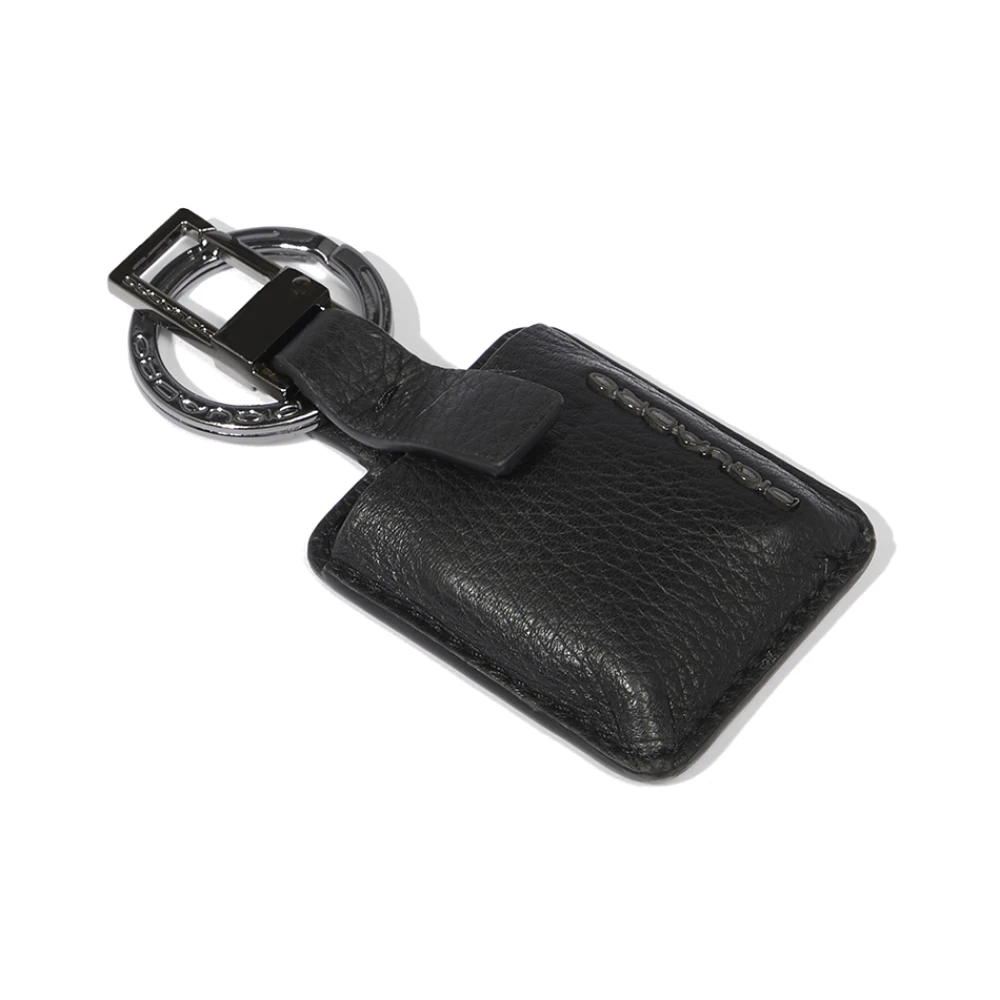 Piquadro Herr Svart Accessoarer One Size, Läder, Carabiner Keychain With Connequ
