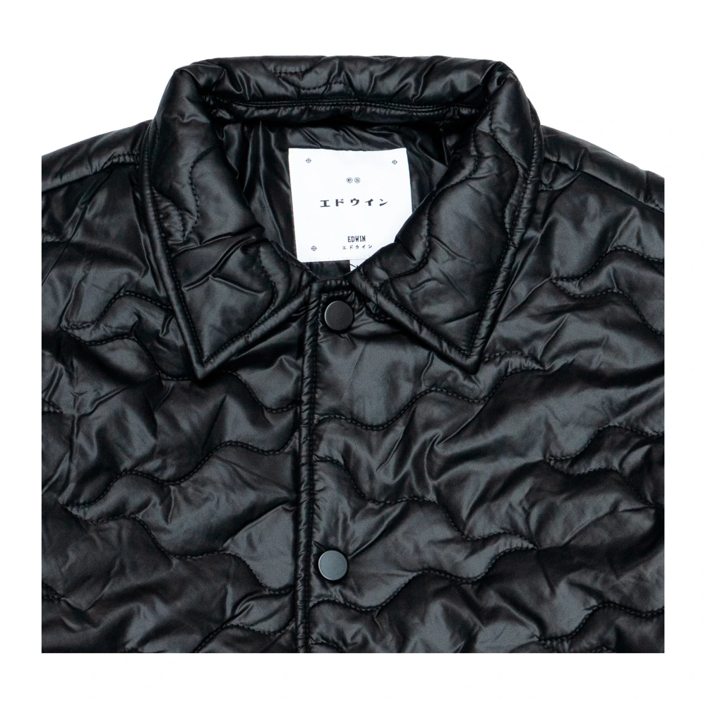 Edwin Gewatteerde Oversize Parka Polyester Jas Black Heren