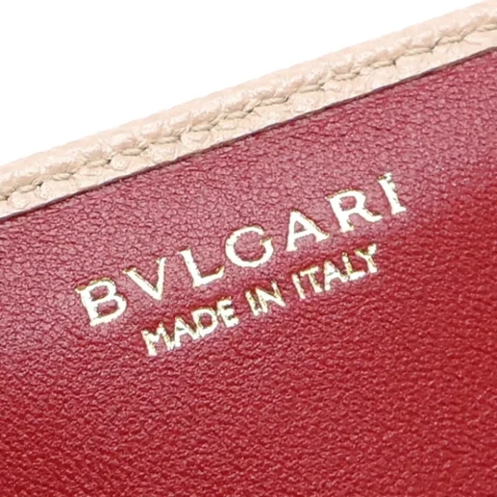 Bvlgari Vintage Pre-owned Leather wallets Beige Dames
