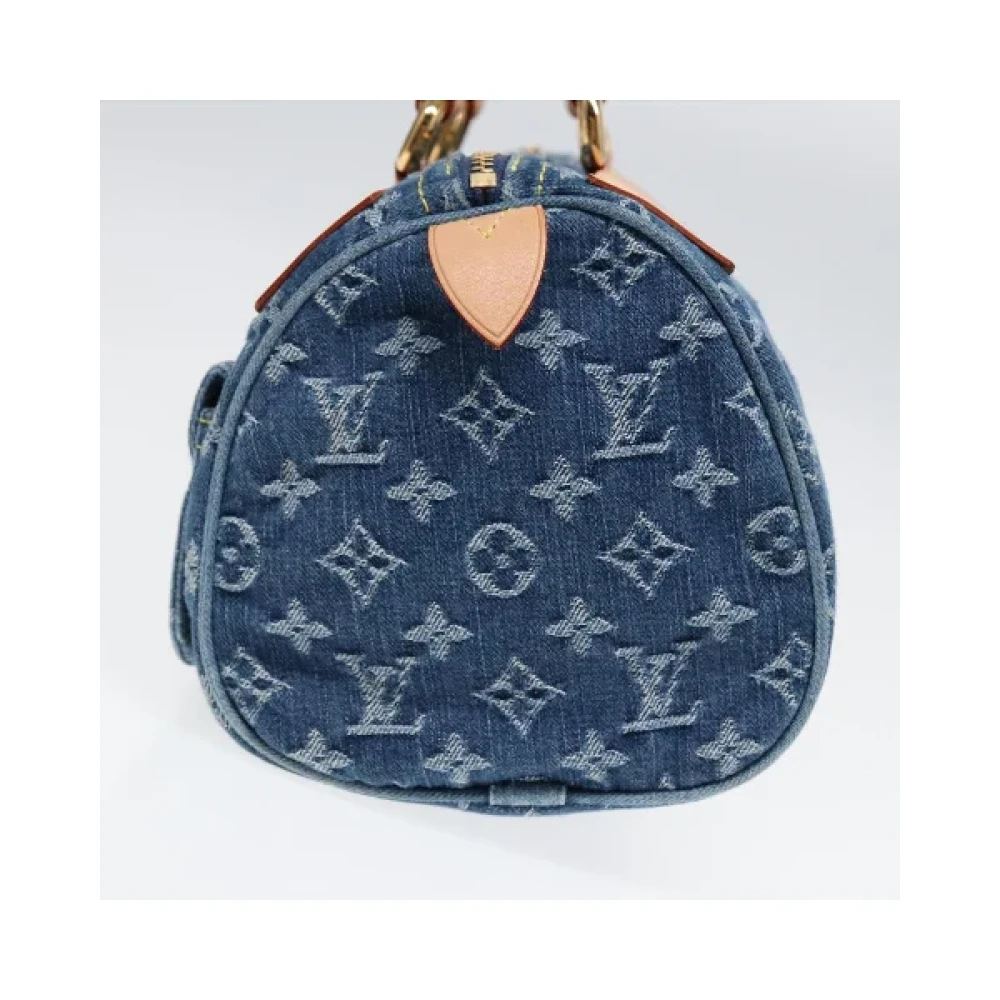 Louis Vuitton Vintage Pre-owned Denim handbags Blue Dames