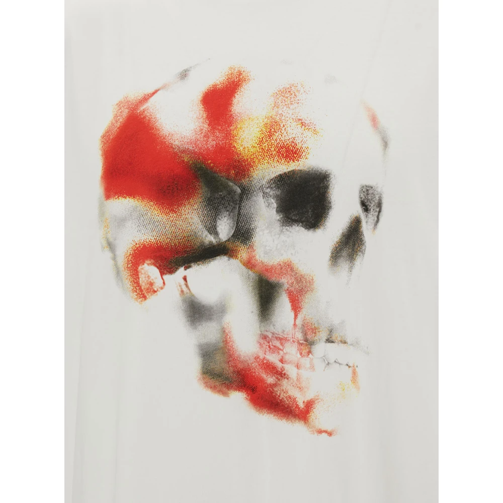 alexander mcqueen T-shirt met schedelprint in wit White Heren