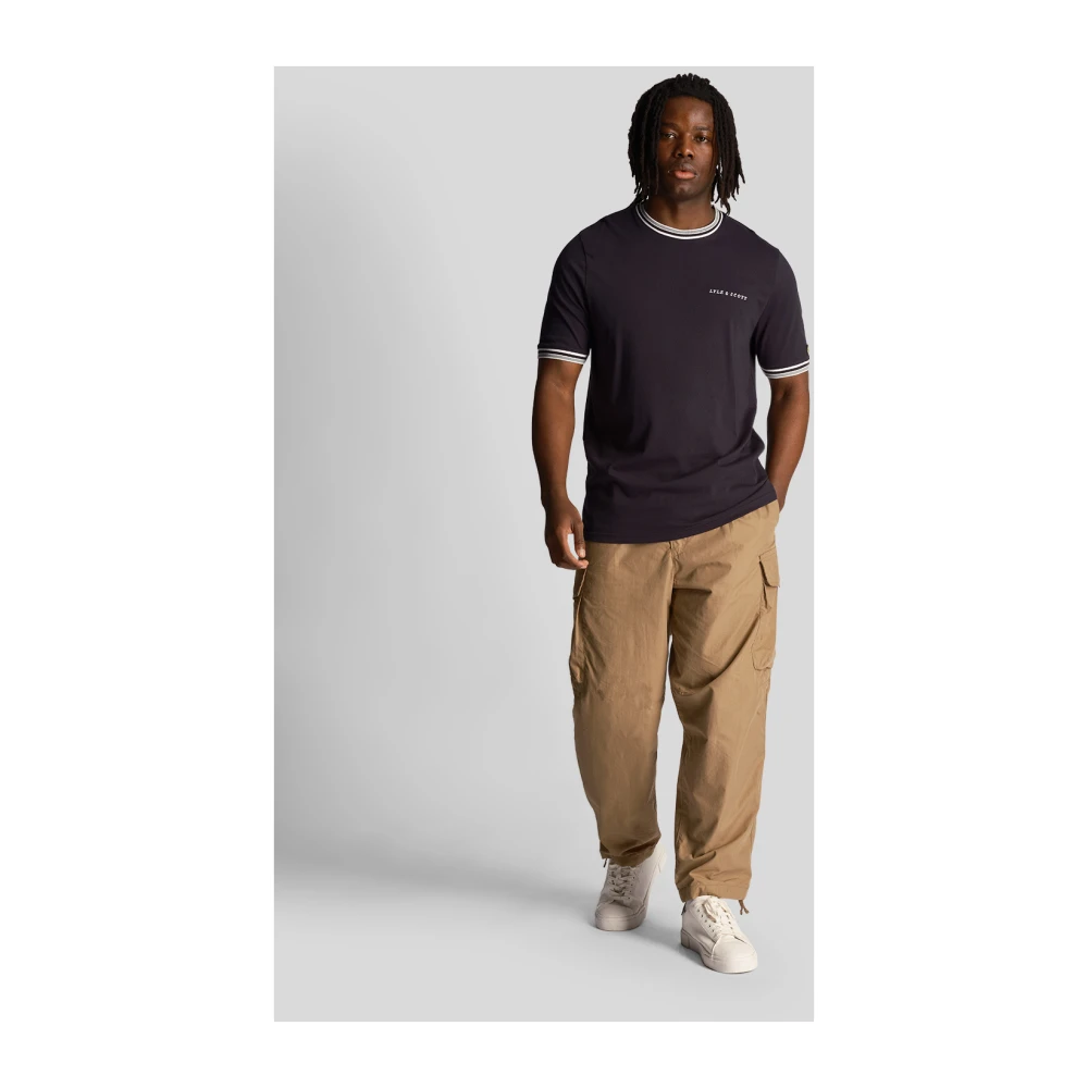 Lyle & Scott Geborduurde Tipped T-shirt Blue Heren