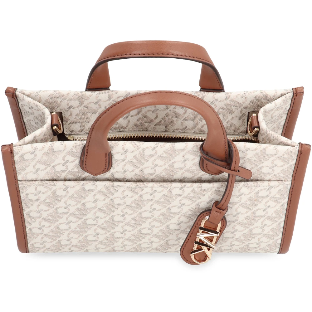 Michael Kors Bedrukte Canvas Messenger Bag White Dames
