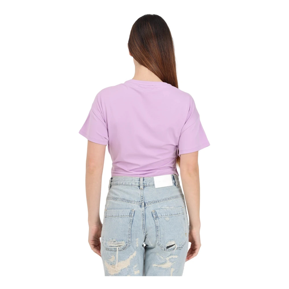 PATRIZIA PEPE Lila T-shirt met Fly gesp Purple Dames