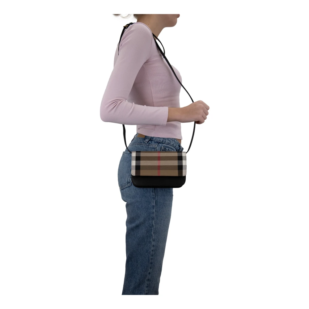 Burberry Dames Schoudertas Magnetische Knoop Beige Dames