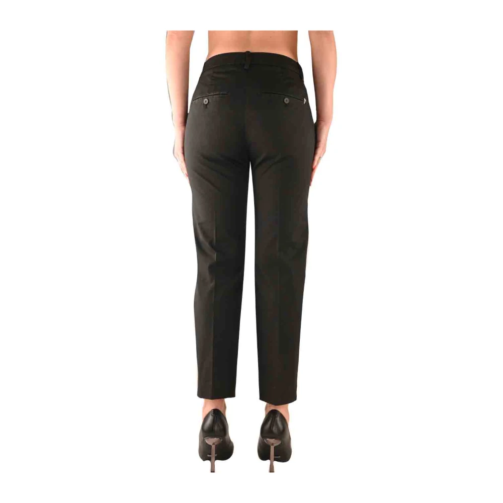 Dondup Katoenen broek met juweelknopen Black Dames