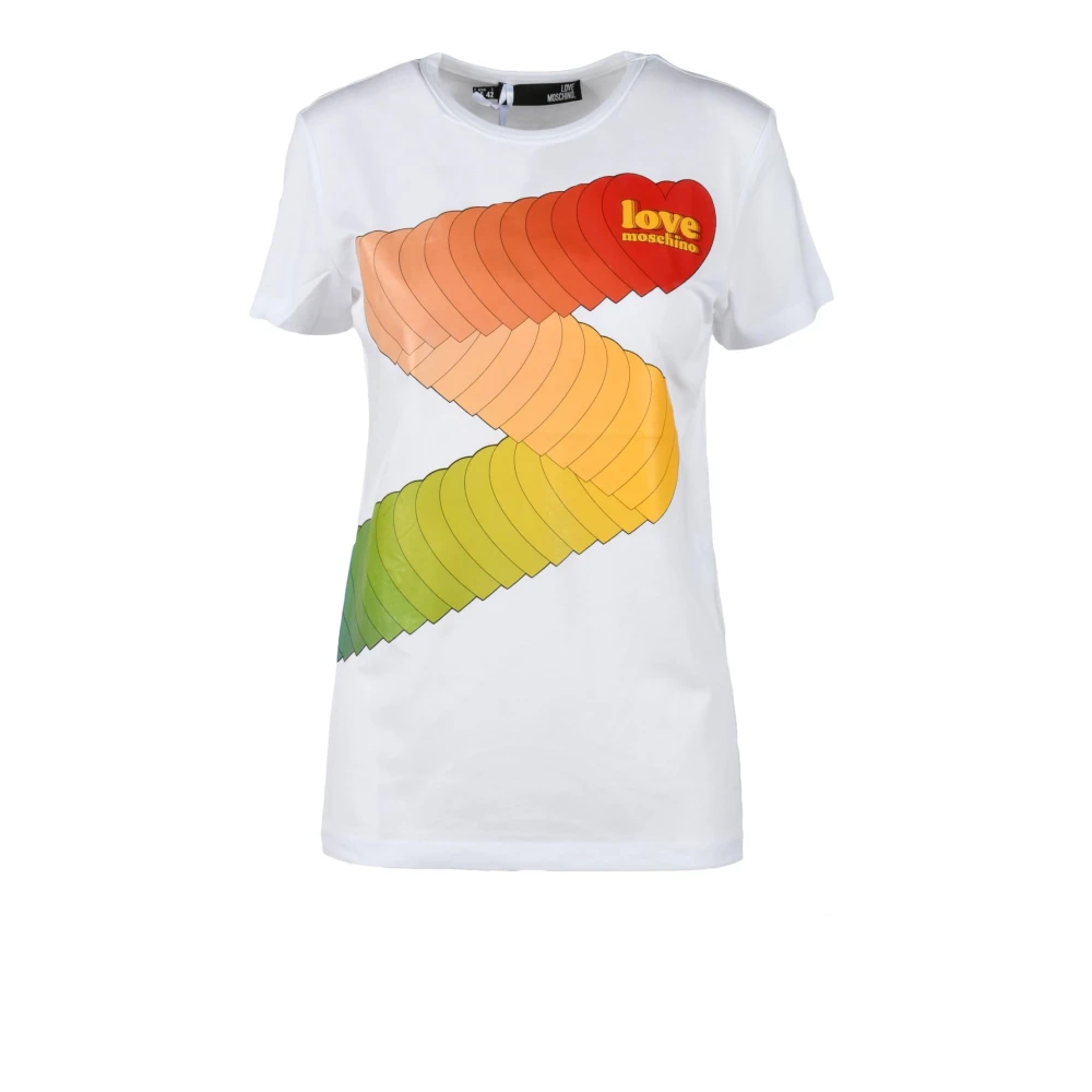 Love Moschino Katoenen T-shirt met stijlvol ontwerp White Dames