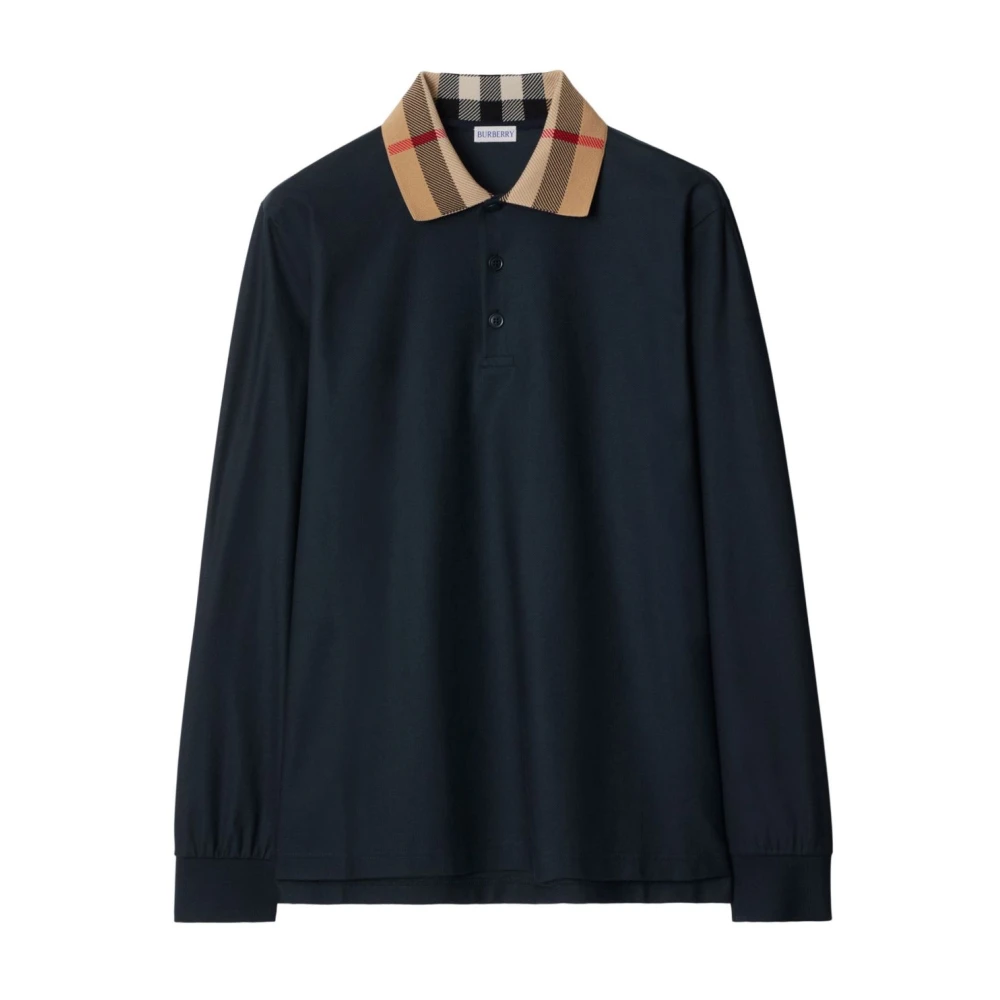 Burberry Men's Blue T-Shirts And Polos - Polo Shirts - S- Tops