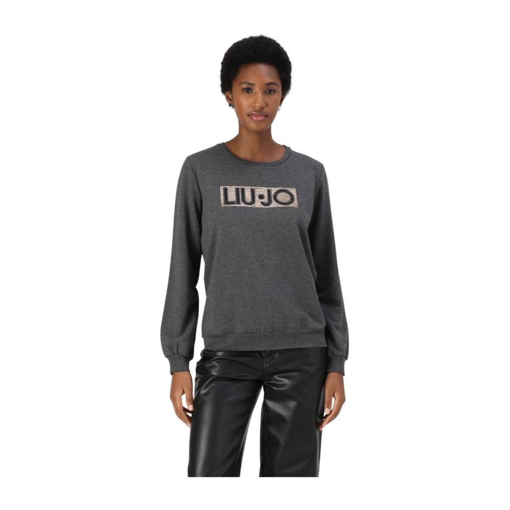 Liu Jo Gesloten sweatshirt met uniek ontwerp Gray Dames