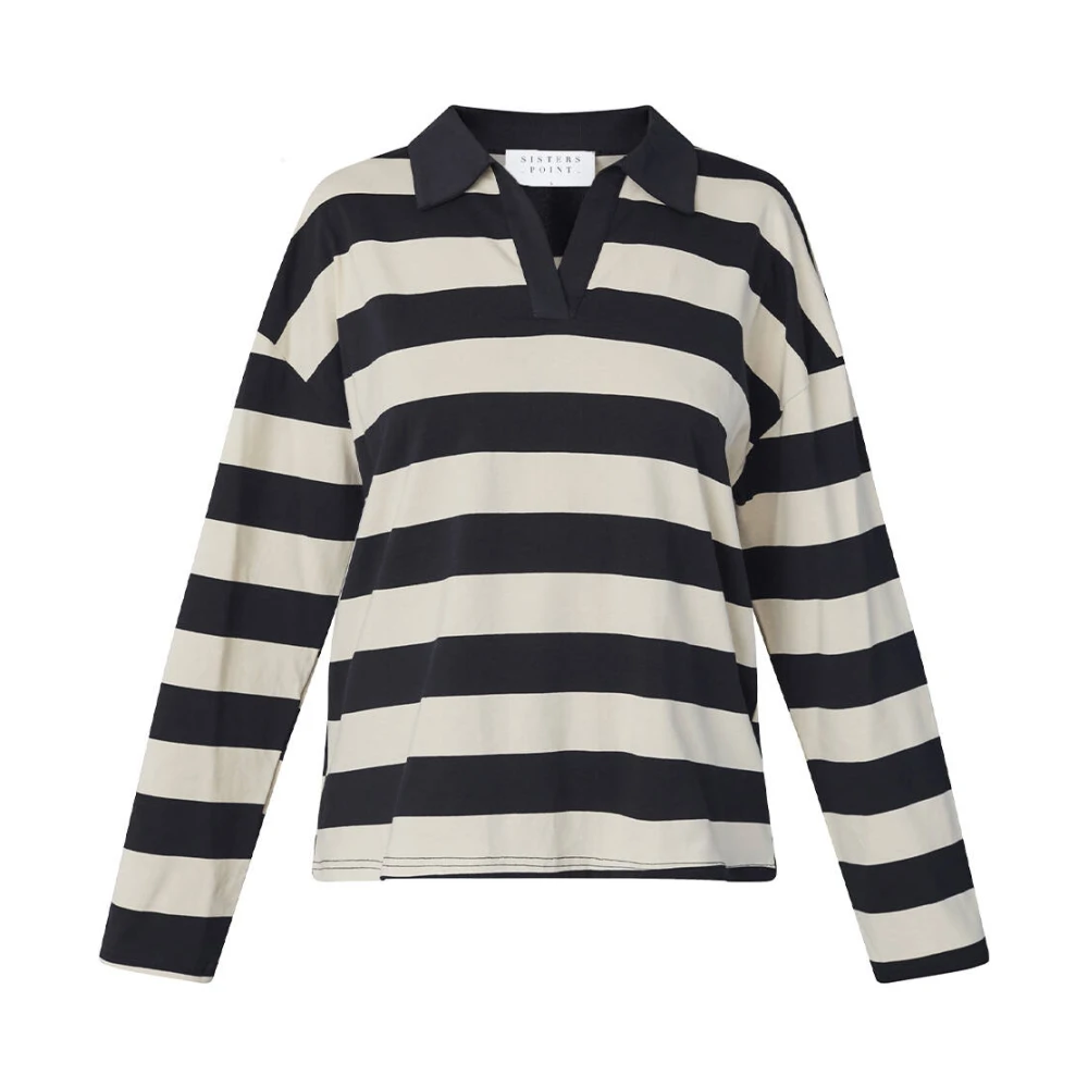 Sisters Point Lange Mouw Blouse Vivia-Polo Beige Dames