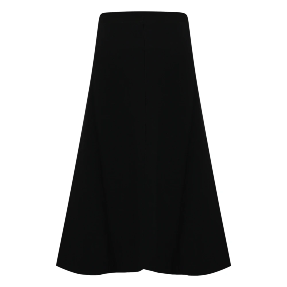 Liviana Conti Zwarte A-lijn Rok Nylon Elastische Taille Black Dames