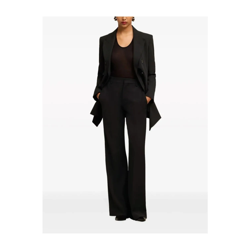 Ami Paris Zwarte Flare Fit Broek Black Dames