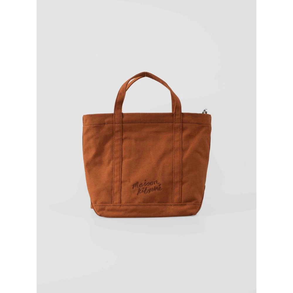 Maison Kitsuné Vos Hoofd Kleine Tote Tas Brown Dames