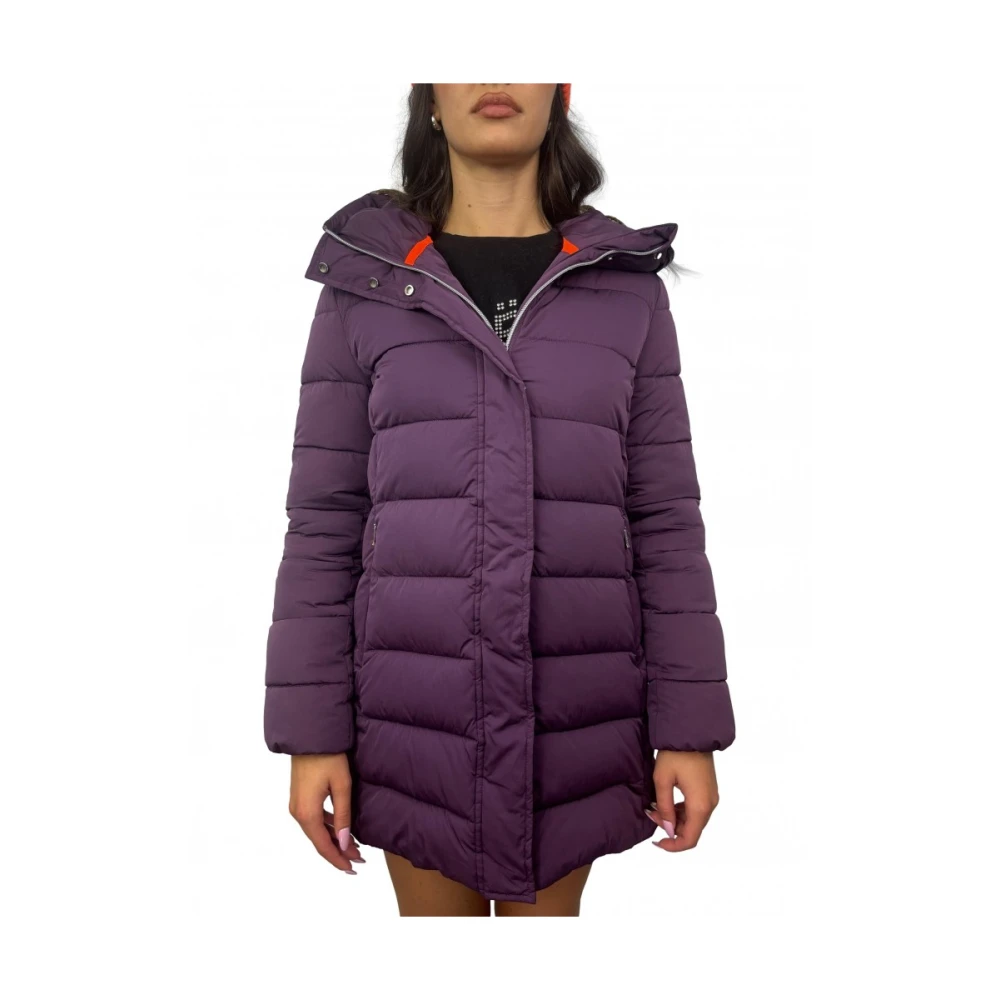 Suns Paarse Gewatteerde Jas met Capuchon Purple Dames