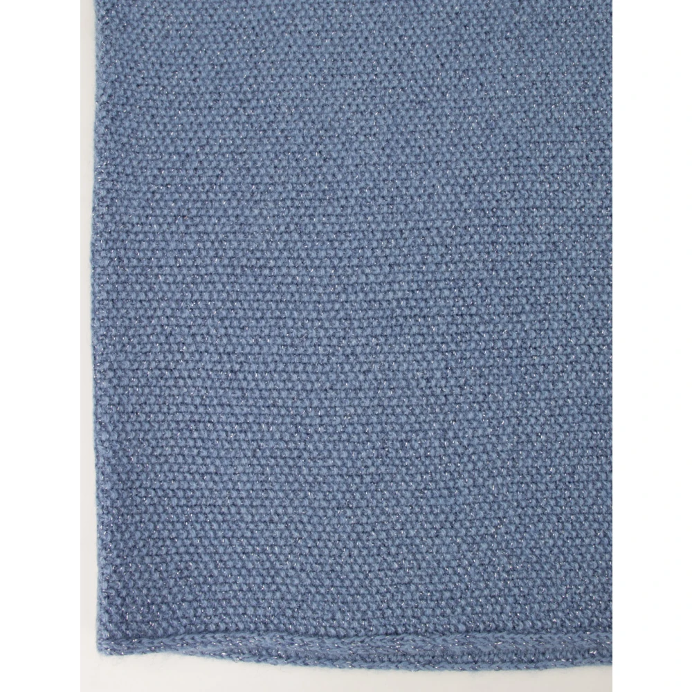 Le Tricot Perugia Lurex Boat-Neck Jumper Blue Dames