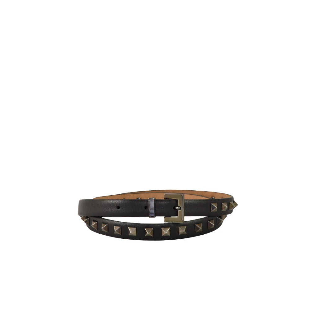 Valentino Garavani Leren Riem Black Dames