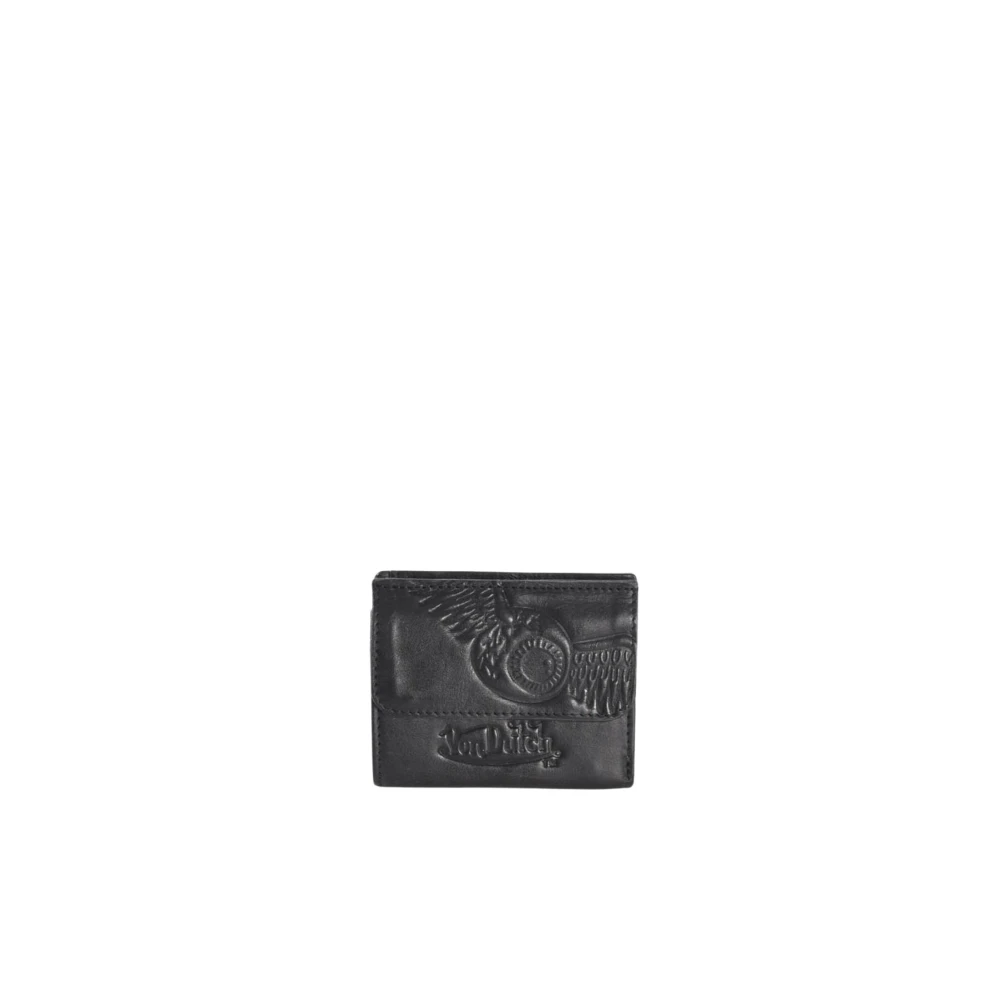 Von Dutch Zwarte leren portemonnee Wekelijkse editie Black Unisex