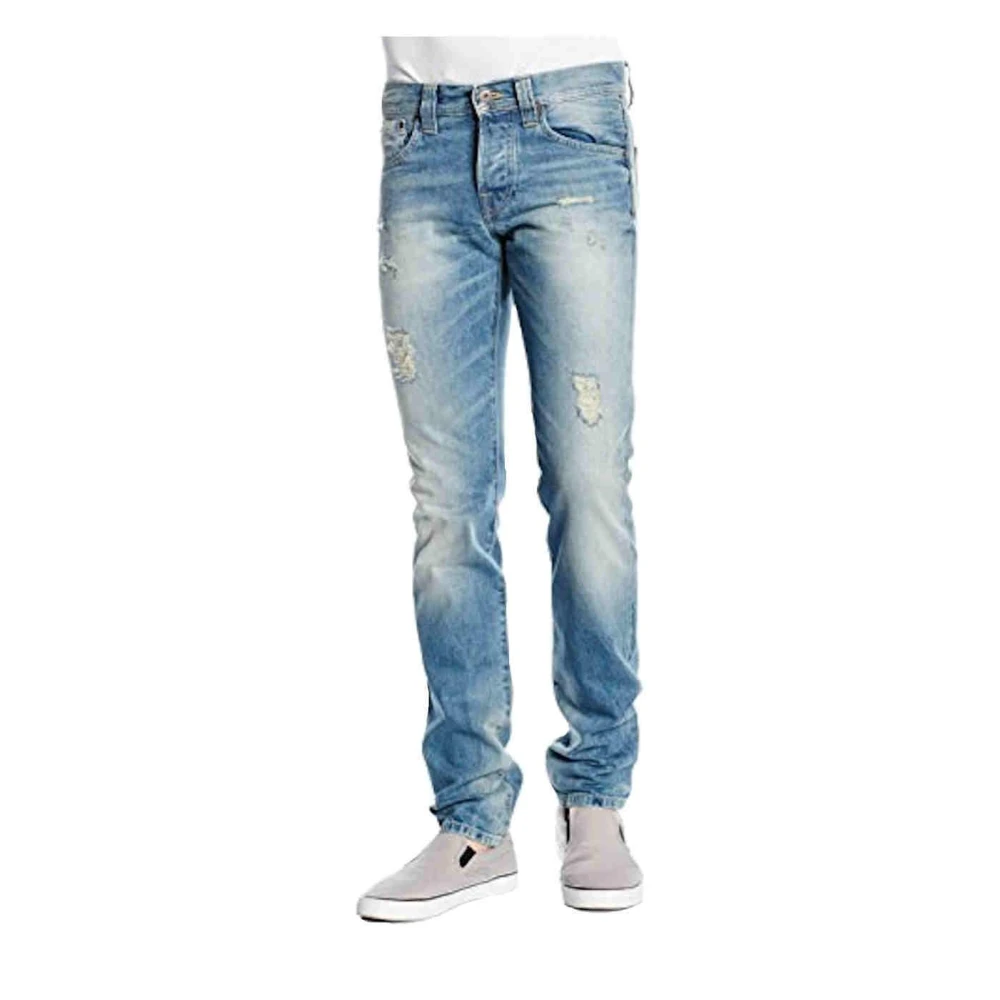 Pepe Jeans Men's Blue Straight Fit Jeans, W32 L34, Cane Slim Jeans