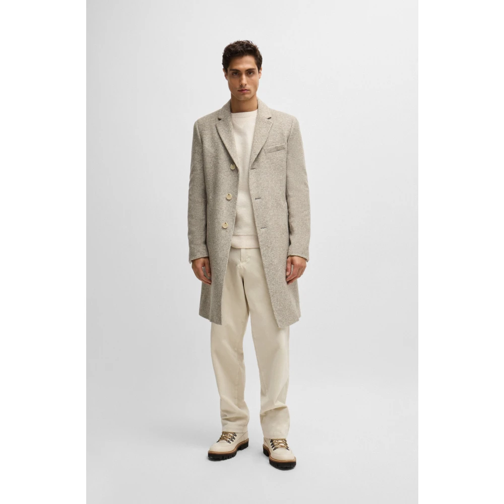 Hugo Boss Stijlvolle Jas voor Mannen Beige Heren