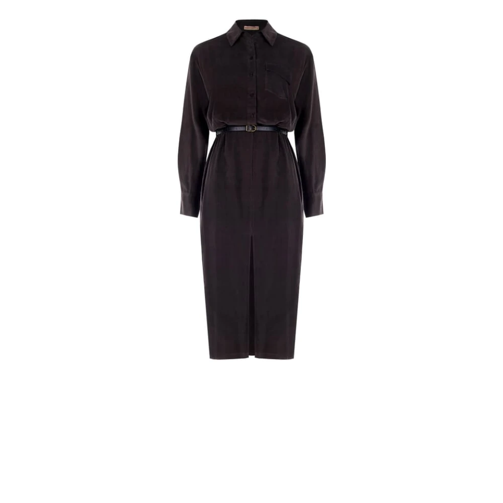 RINASCIMENTO Katoenen Jurk Herfst Winter Collectie Brown Dames