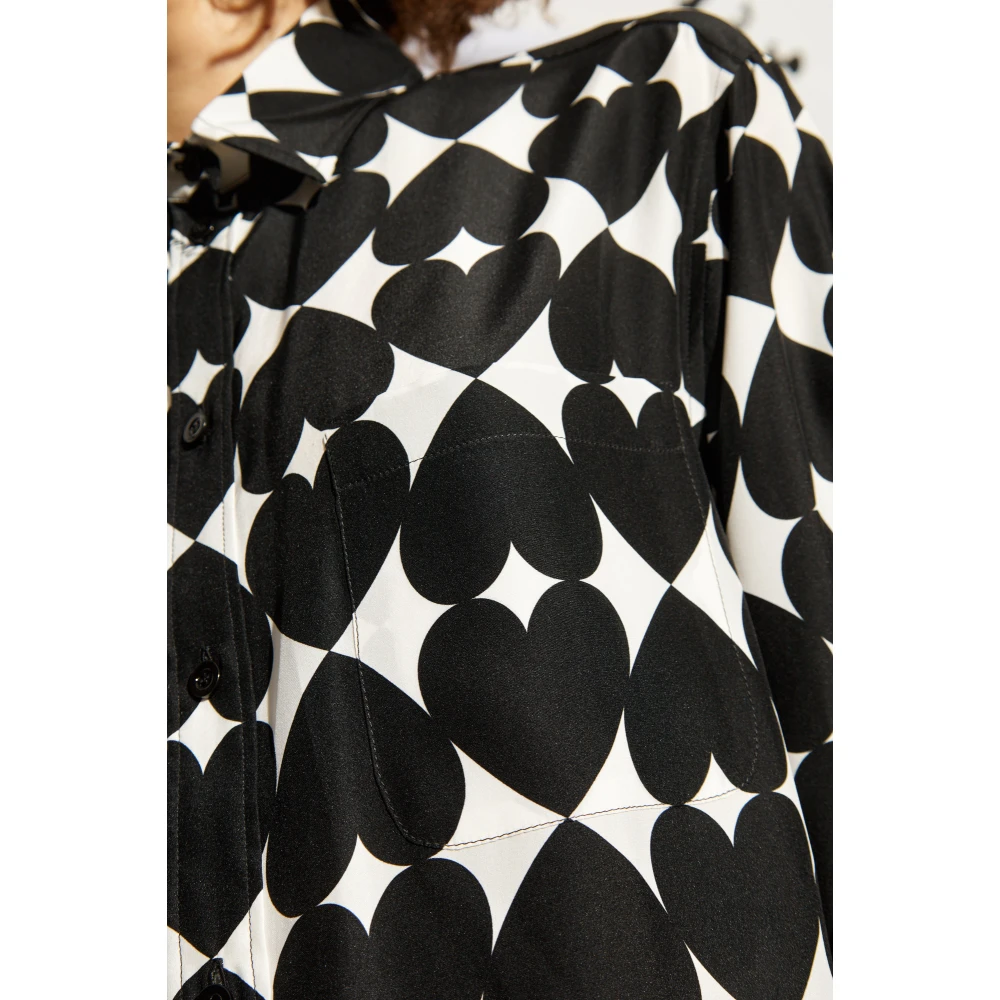Moschino Shirt met bedrukt patroon Black Dames