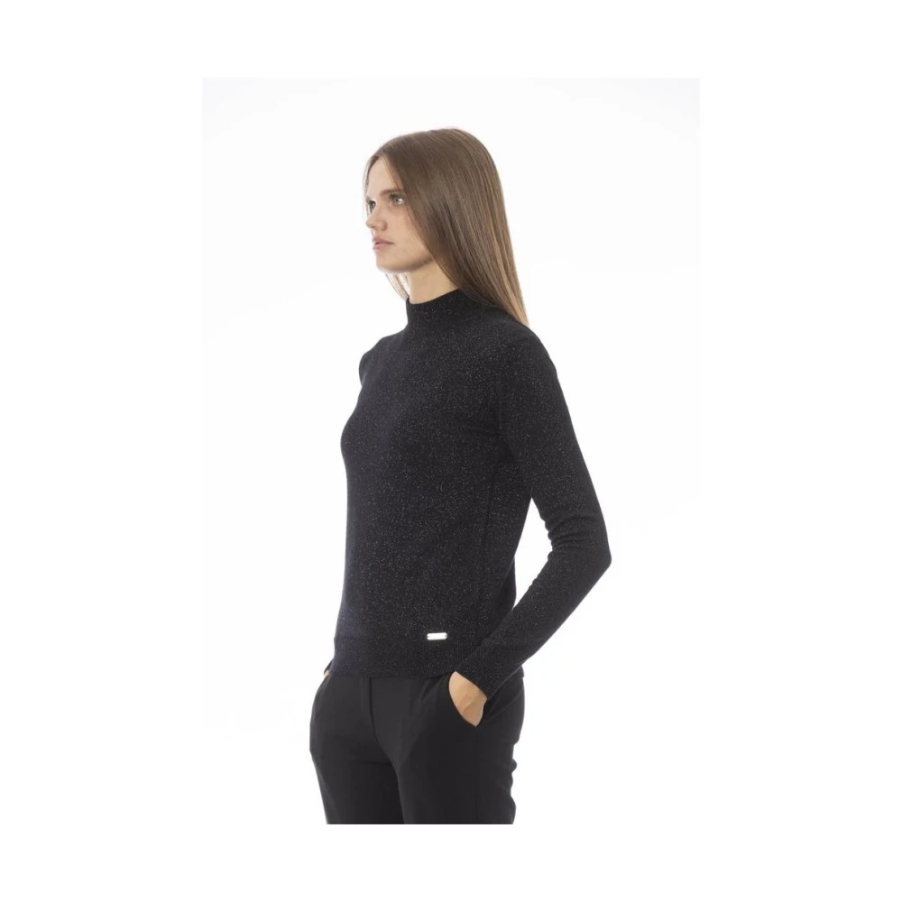 Baldinini Geribbelde coltrui Black Dames