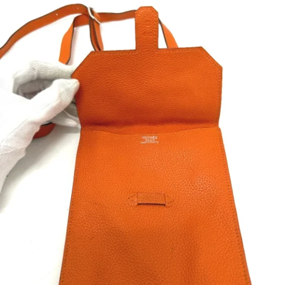 Hermès Vintage Pre-owned Canvas shoulder-bags Orange Dames
