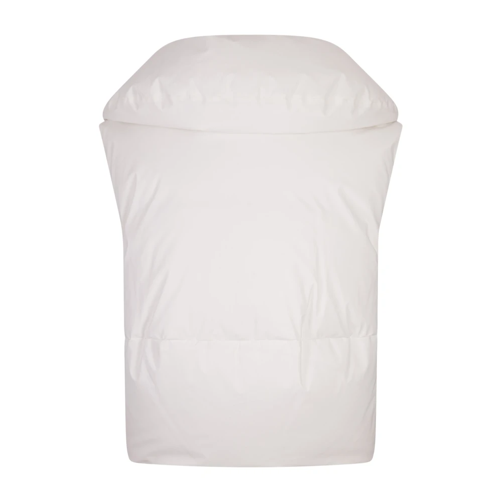 Jil Sander Witte Gewatteerde Gilet met Brede Kraag White Dames