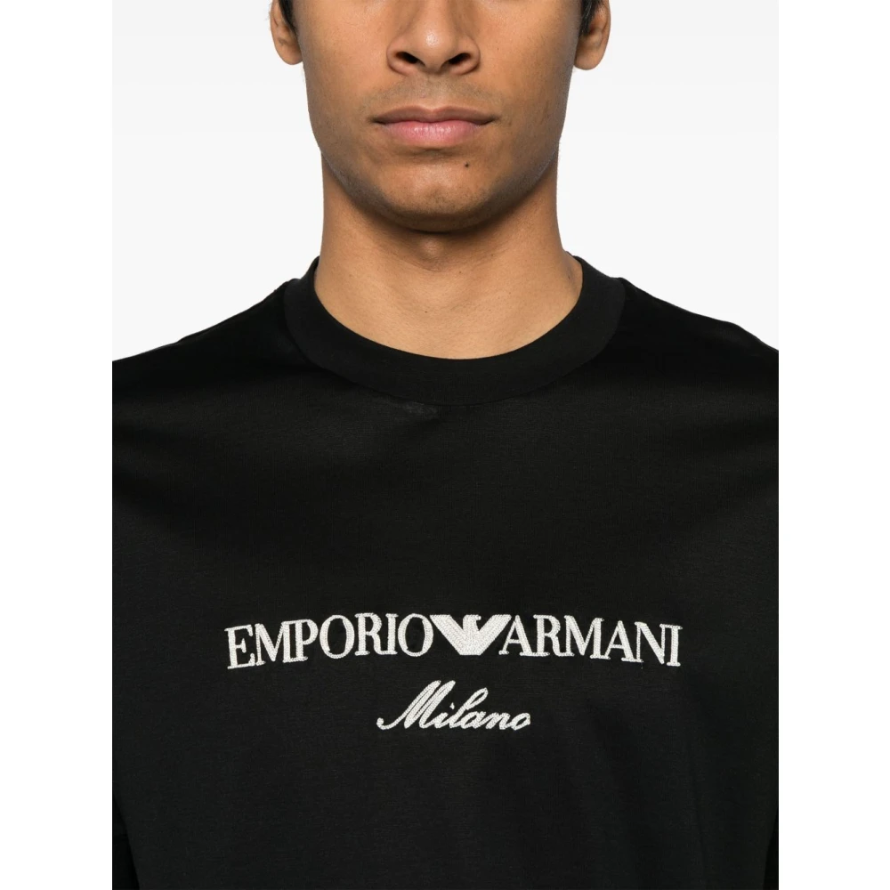 Emporio Armani Zwarte Crew Neck T-shirts en Polos Black Heren