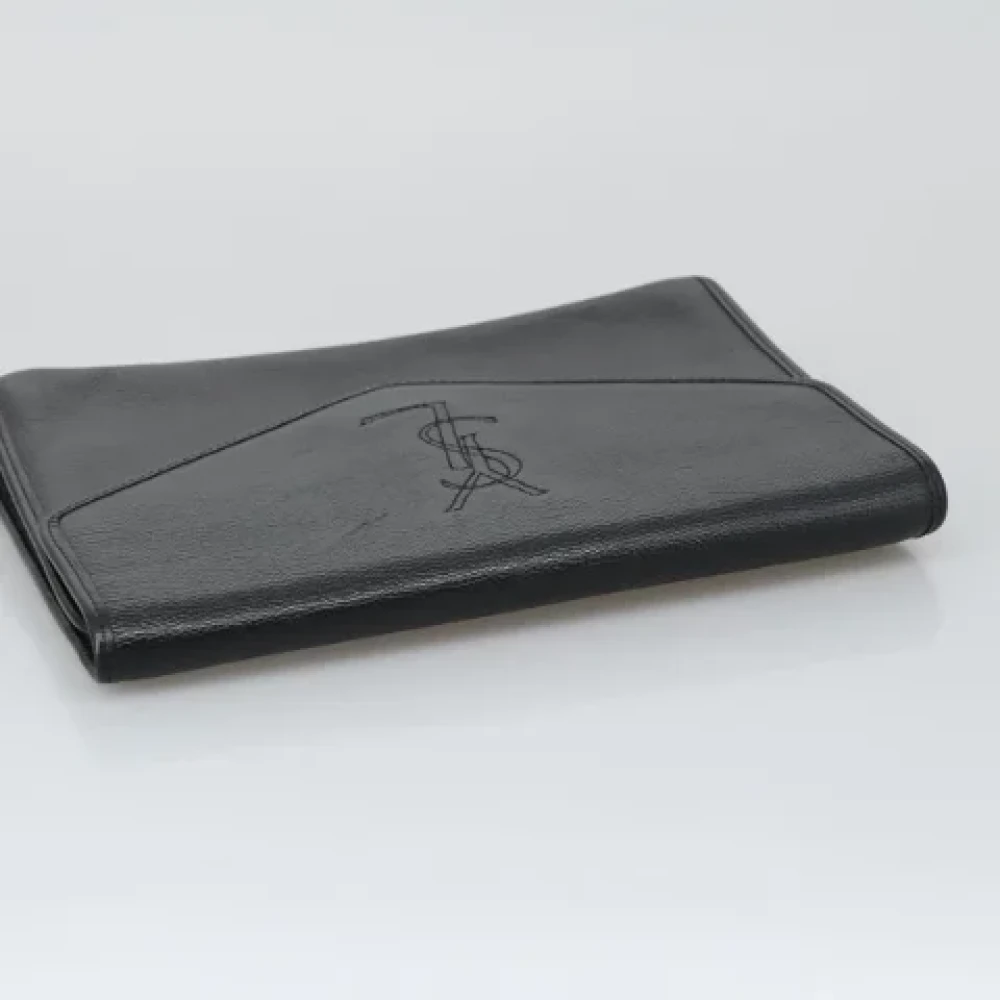 Saint Laurent Vintage Pre-owned Leather clutches Black Dames