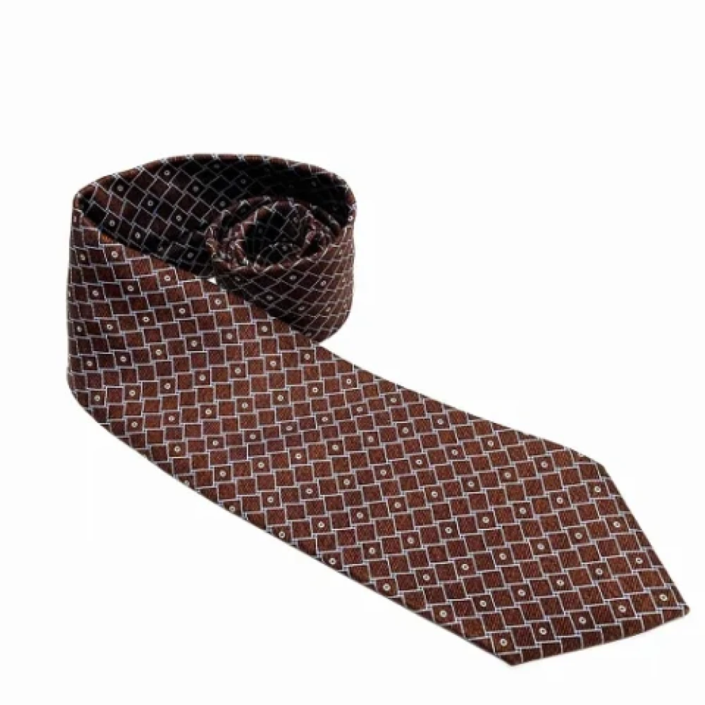 Bvlgari Vintage Pre-owned Silk home-office Brown Heren