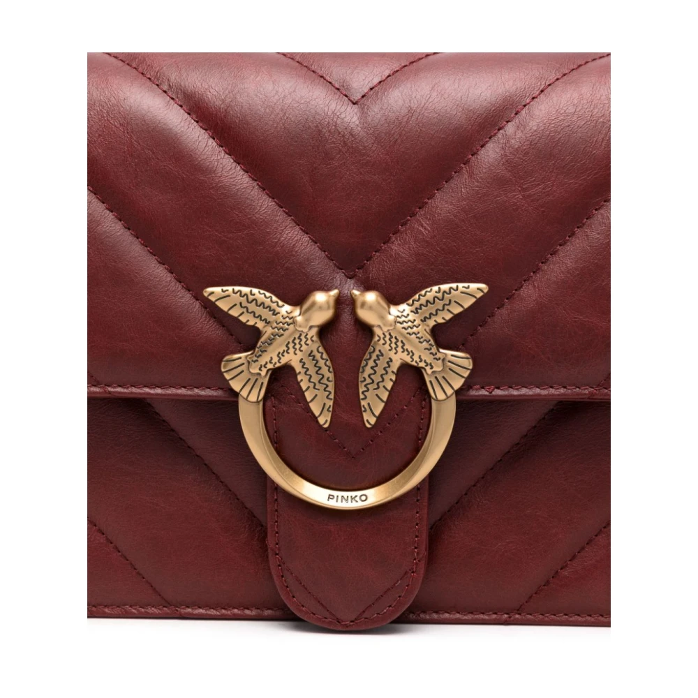 pinko Rode Chevron Quilted Schoudertas Red Dames