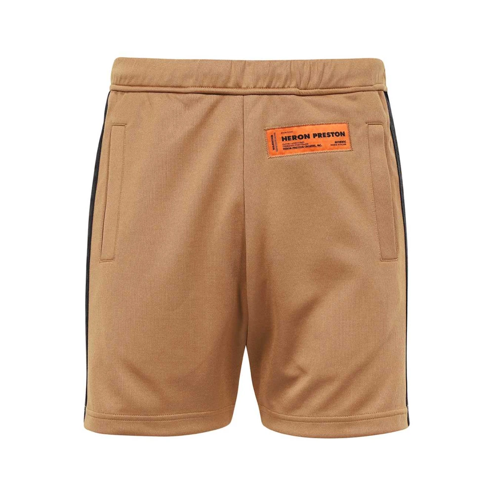 Heron Preston Logo Patch Casual Bermuda Shorts Brown Heren