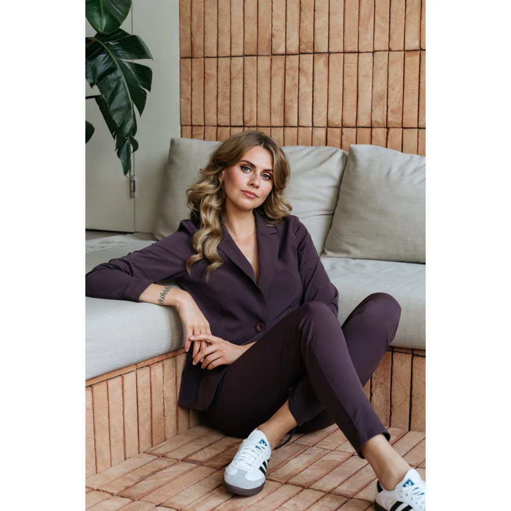 &Co Woman Blazer dames elegante pasvorm donkerblauw Purple Dames