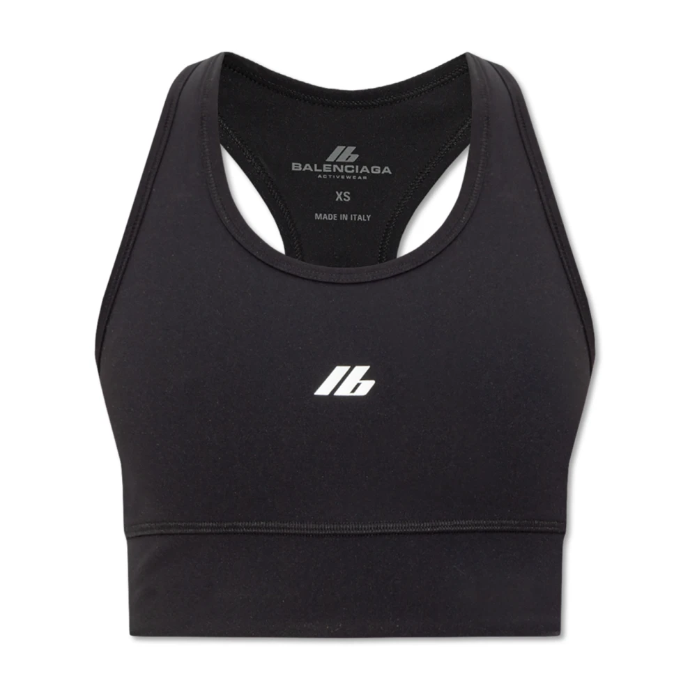 Balenciaga, Sport Bras, female, Black, Size: S Sleeveless Crop Top