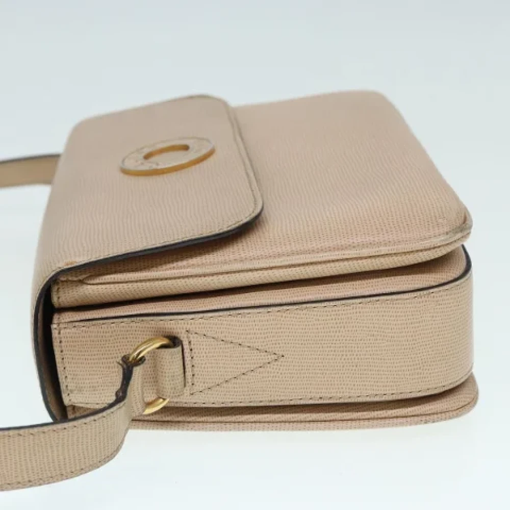 Celine Vintage Pre-owned Leather shoulder-bags Beige Dames