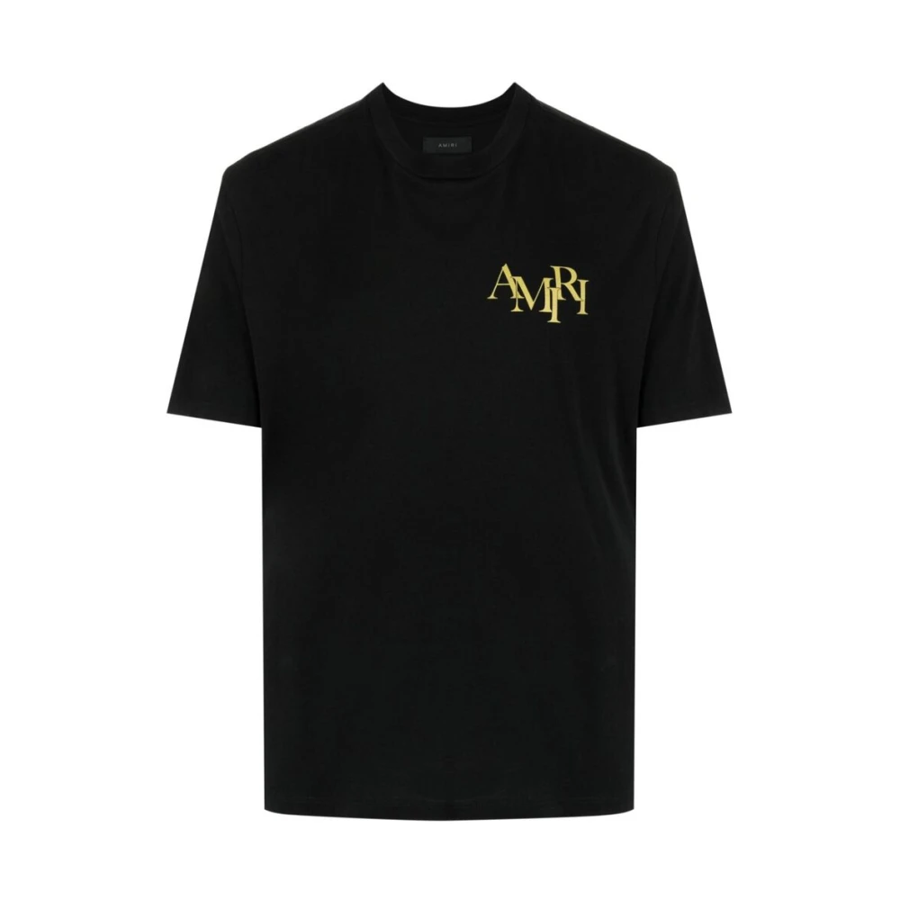 Amiri Zwart Logo Print T-shirt Black Heren