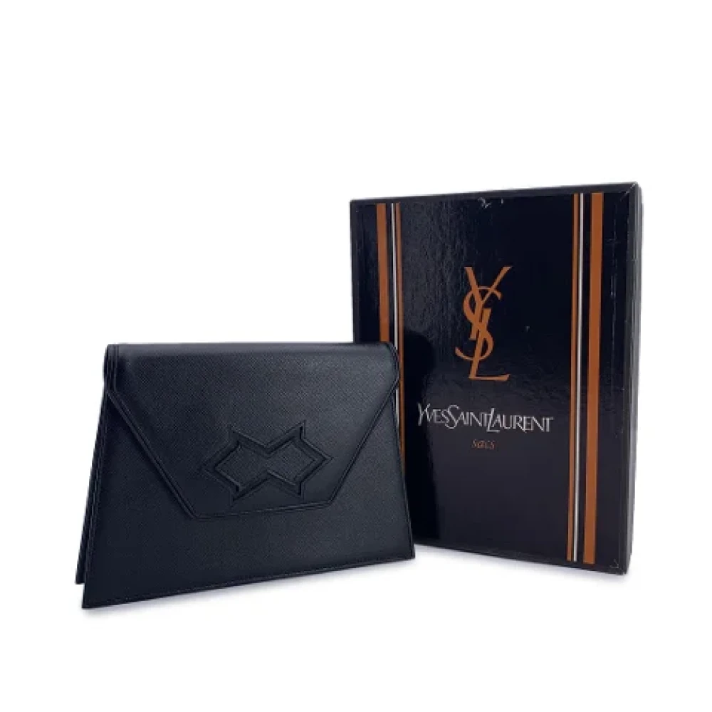 Yves Saint Laurent Vintage Pre-owned Leather clutches Black Dames