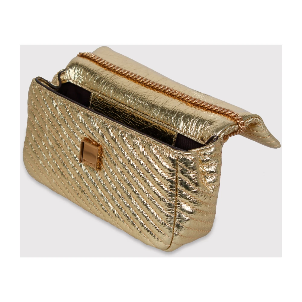 TORY BURCH Gewatteerde Mini Tas met Metalen Klep Yellow Dames