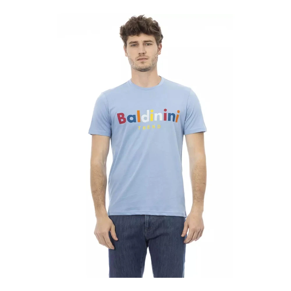 Baldinini T-shirt met ronde hals en print op de voorkant Blue Heren