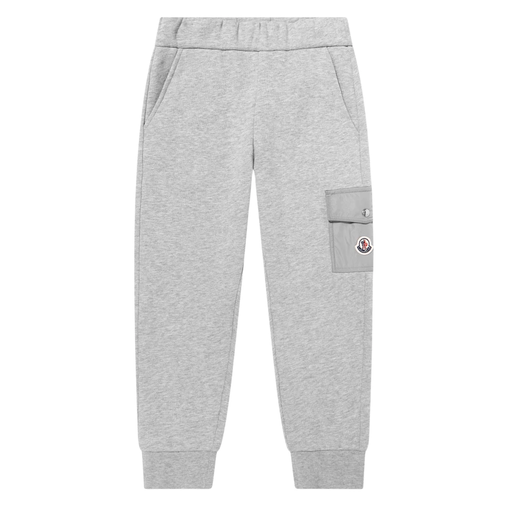 Moncler Boys Gray Sweatpants, 4 Y, Grey Logo Joggers Cargo Style