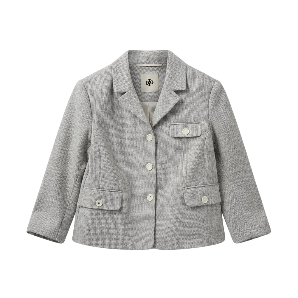 The Garment Gray Geometric Wool Blend Jacket - Female - Blazers - Xs - Jackets