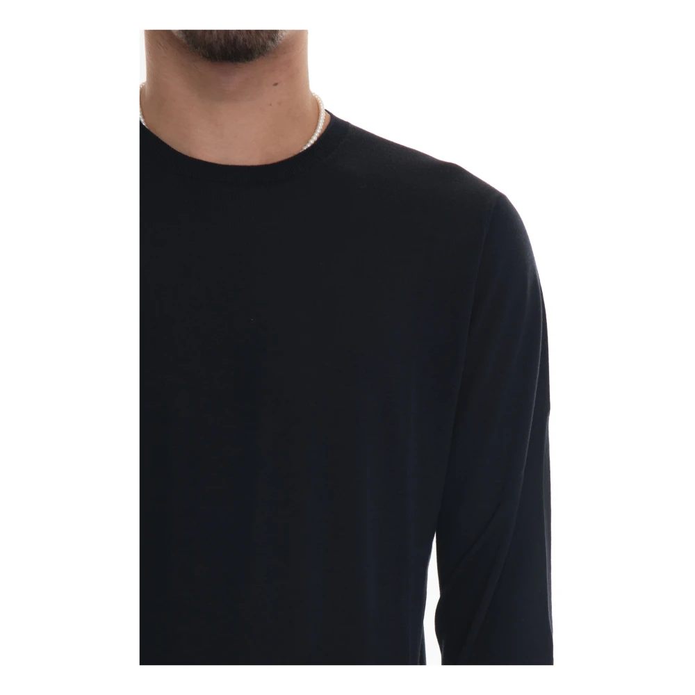 Hindustrie Merino Wol Slim Fit Pullover Blue Heren