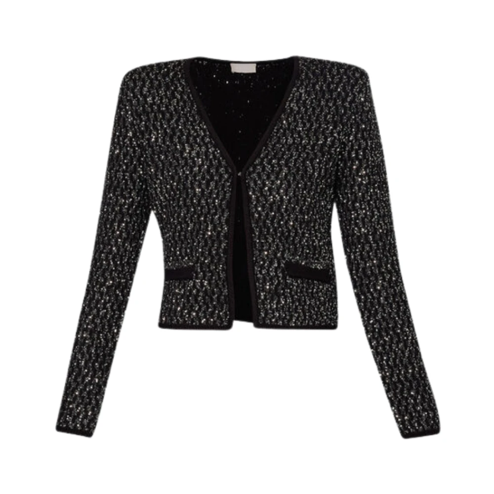 Liu Jo Zwart Pailletten Jas Sweater Black Dames