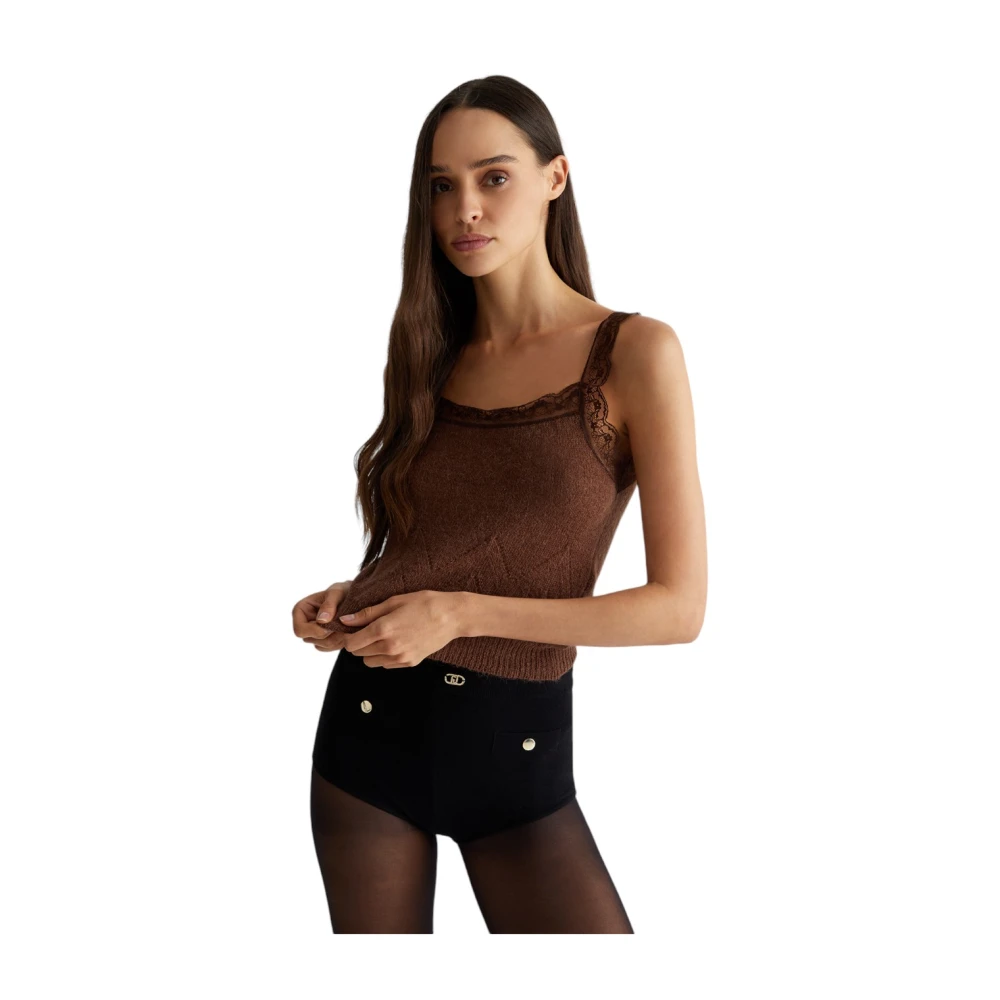 Liu Jo Stijlvolle Gebreide Top Brown Dames