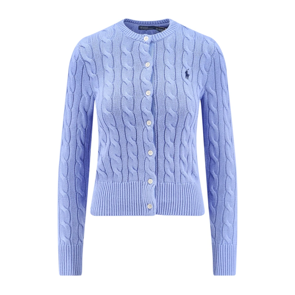 Polo Ralph Lauren Women's Blue Cardigans, Xl, Cable-Knit Cotton Cardigan