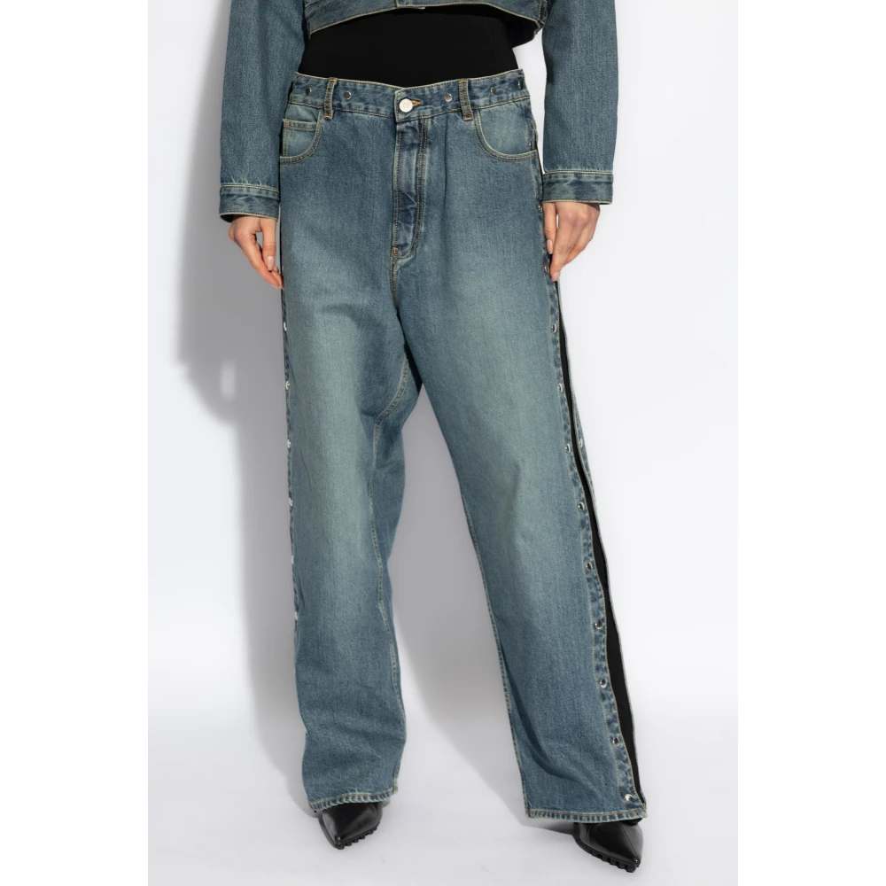 Alaïa Jeans met afneembare zijstrepen Blue Dames