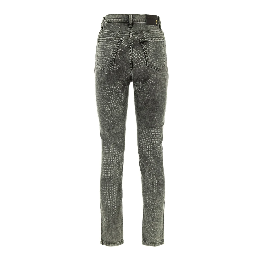 Manila Grace Tijdloze denim jeans met strass Gray Dames
