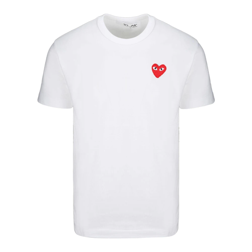 Comme des Garçons Play Ogen Hart Patch T-Shirt White Heren